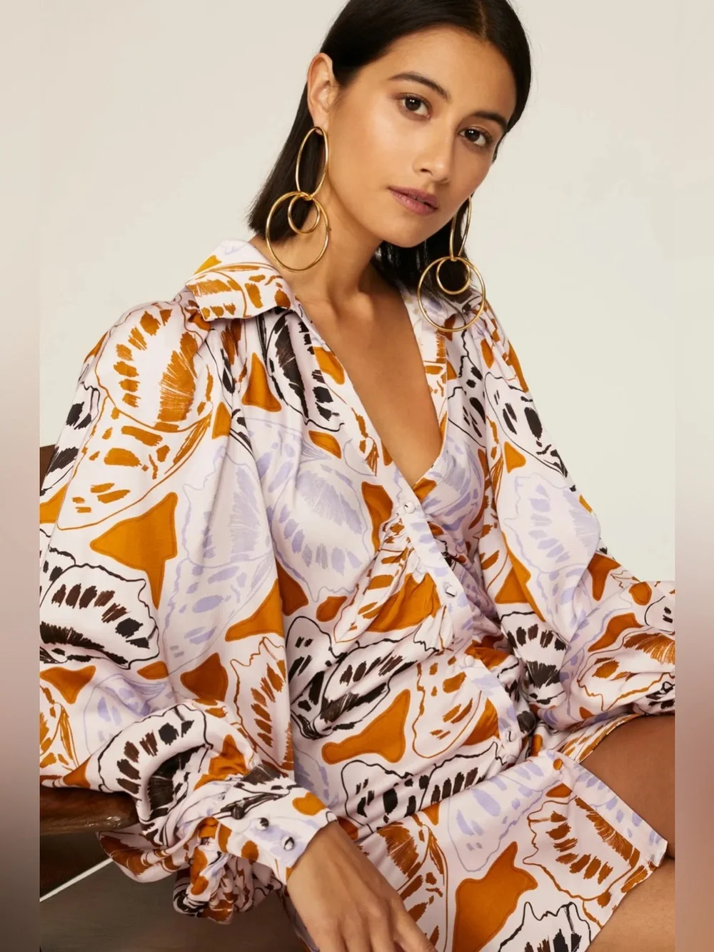 For Love & Lemons Women’s Esmeralda Mini Dress in Orange Butterfly Size XS